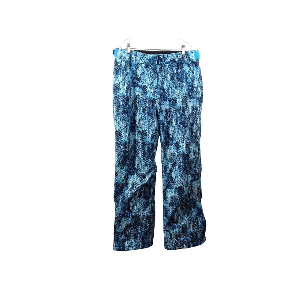Karbon Blue Snakeskin Print Ski Pants Womens 10 Waterproof Snowboard Winter Snow